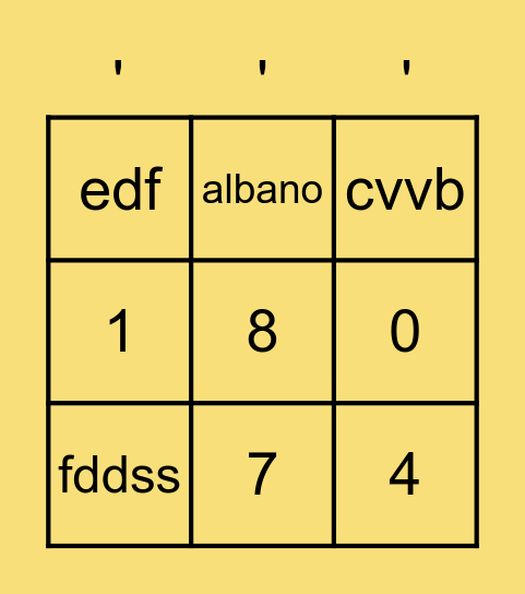 IL BINGO DEGLI ANNI... Bingo Card
