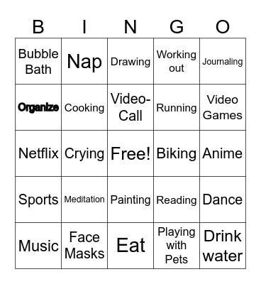 SHUFFLE Bingo Card