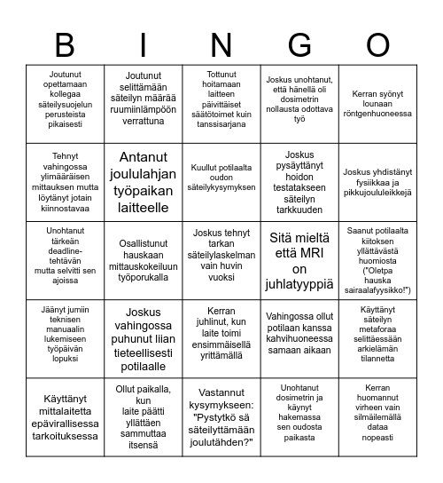 Etsi joku, joka on… Bingo Card