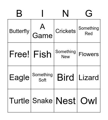 Myrick Bingo Card