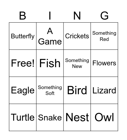 Myrick Bingo Card