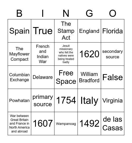 Study Bingo Card