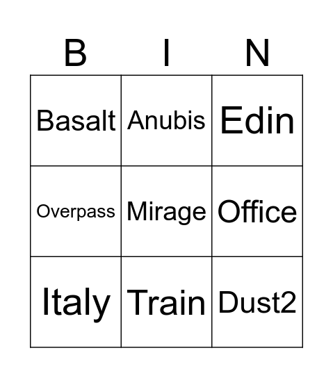 Mapy4 Bingo Card