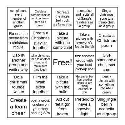 Leadership Training Side Quest Bingo Card