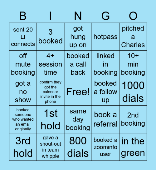 Team Shay Bingo Card