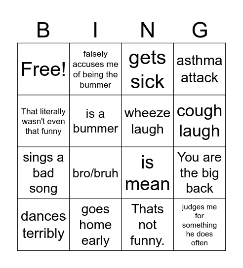 big tony bingo Card