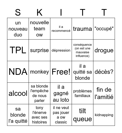 Winton Bingo Card