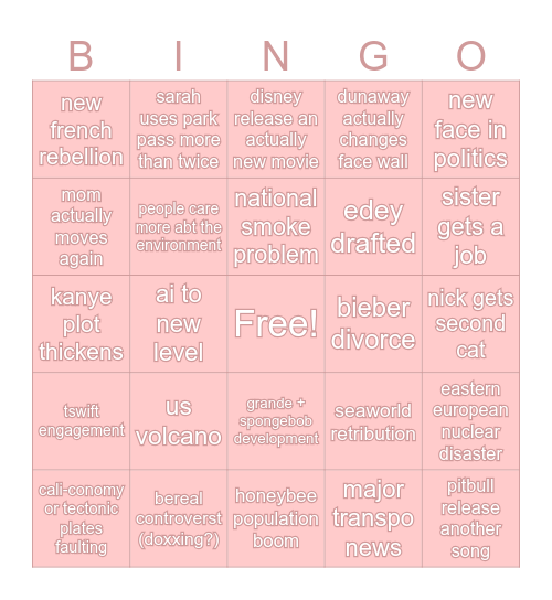 2024 bingoo Bingo Card