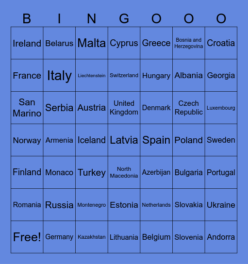Women of Europe Bingo Card