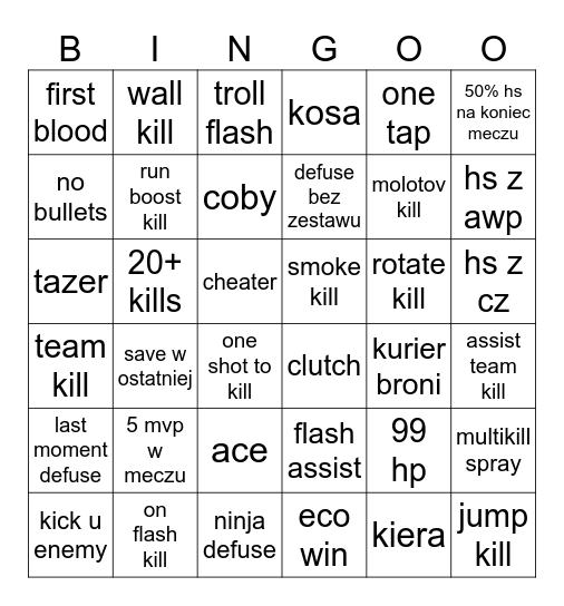 CS DLA KAZDEGO Bingo Card