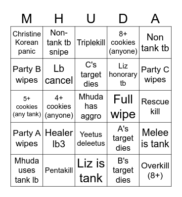 Jeuno Bingo Card