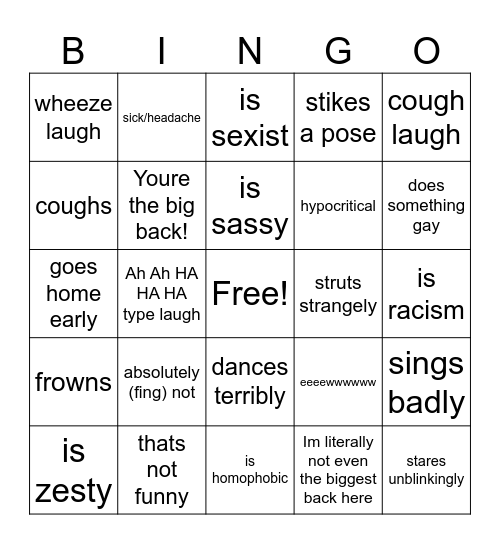 Big tony bingo Card