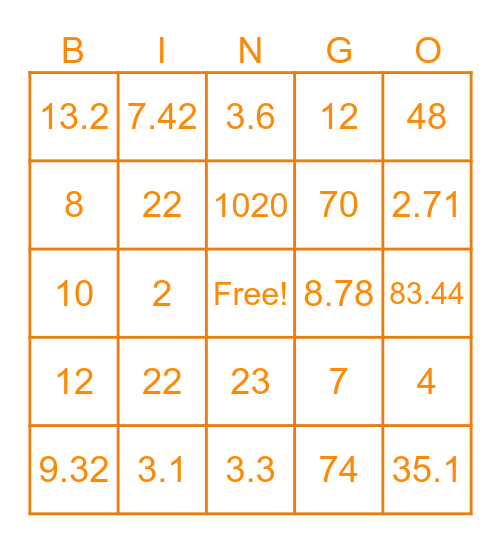 Let's bingoooooo! Bingo Card