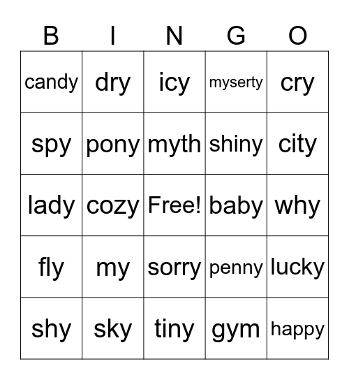 All jobs of Y Bingo Card