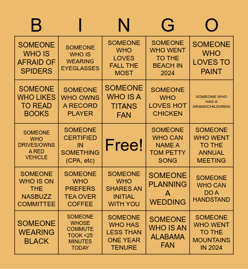 Thanksgiving - Find Someone Who... Bingo Card