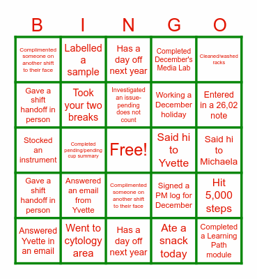 Molecular BINGO Card