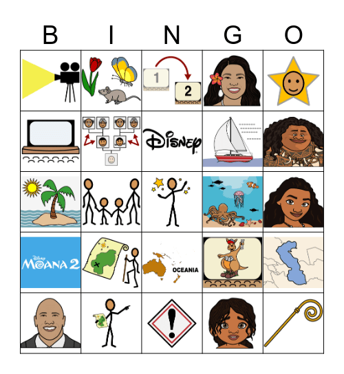 Moana 2 Bingo Card