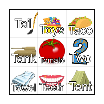 "T" BINGO Card