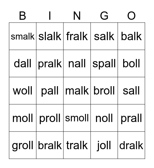 Words ending ost, old, olt Bingo Card