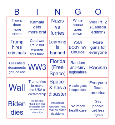 USAAAAA RAHHHHHHHHHHHHHHHH Bingo Card