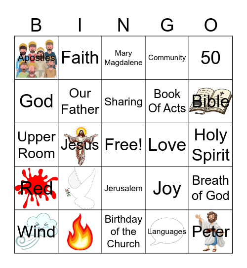 Pentacost Bingo Card