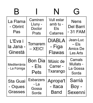 Bingo Musical La Marató 2024 Bingo Card