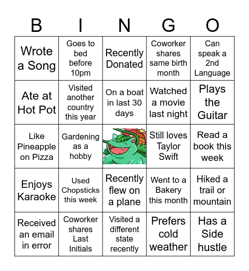 Office Bingo Card