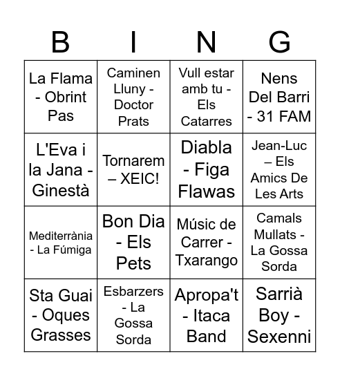 La Marató 2024 Bingo Card