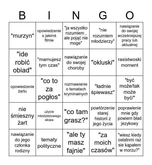 tata Bingo Card