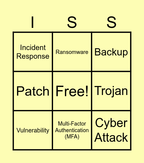 It's Security BINGO Card