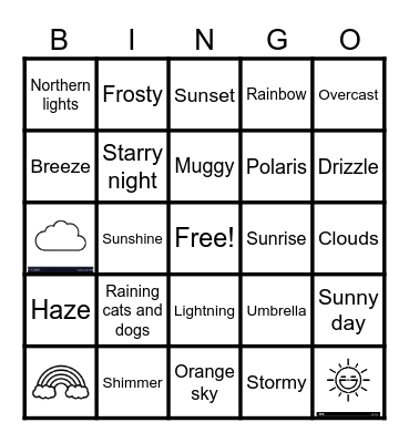 Crestview Weather Bingo Card