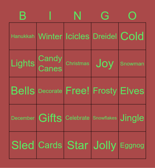 PIP PIP Hooray - Happy Holidays Bingo Card
