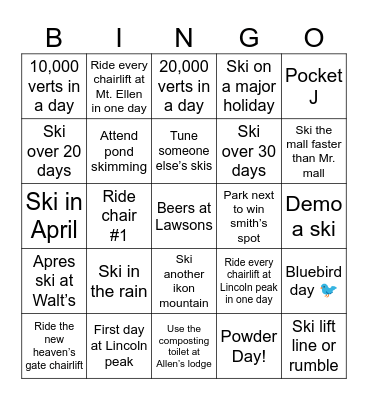 SKI BINGO 24/25 ⛷️ Bingo Card