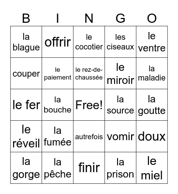 Révision Unité 1-4 Bingo Card