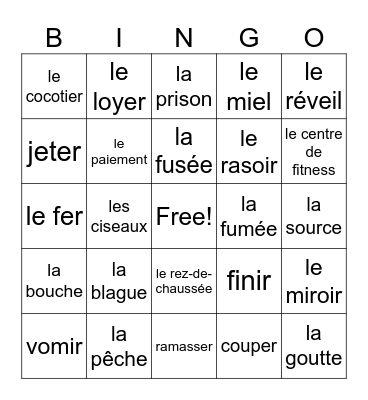 Révision Unité 1-4 Bingo Card