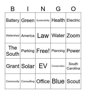 Watershed Bingo Card