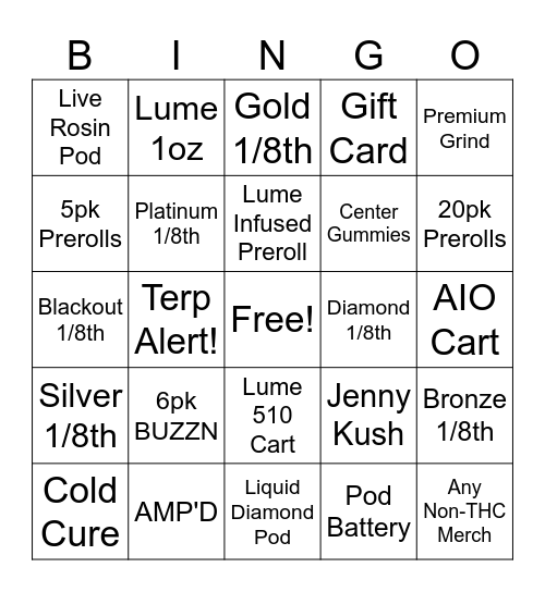 Lume Bingo Card