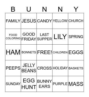 EASTER BINGO Card