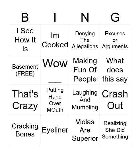 Dylan Bingo Card