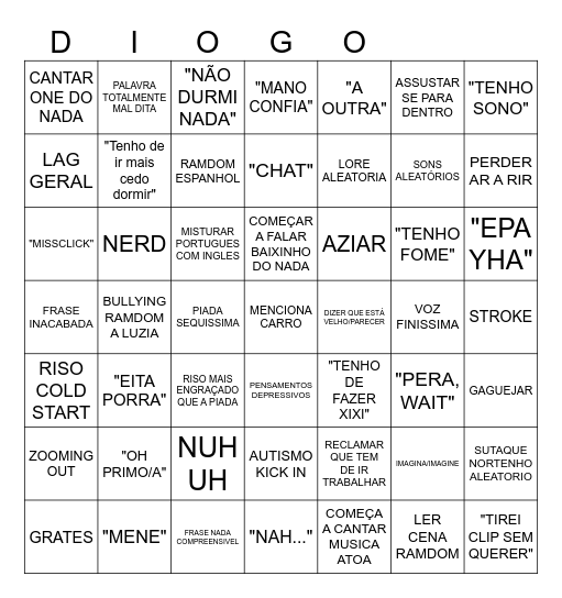 Diogo BINGO Card