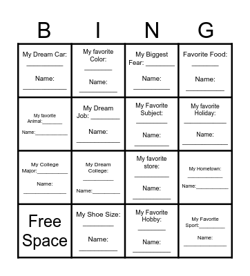Networking BINGO Card
