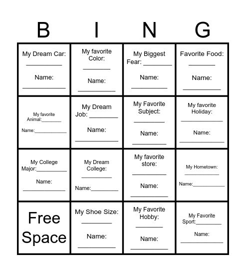 Networking BINGO Card