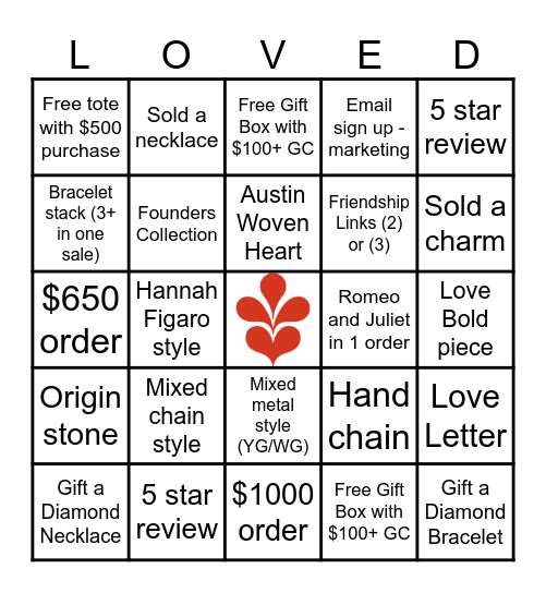 LW 2024 Holiday Bingo Card