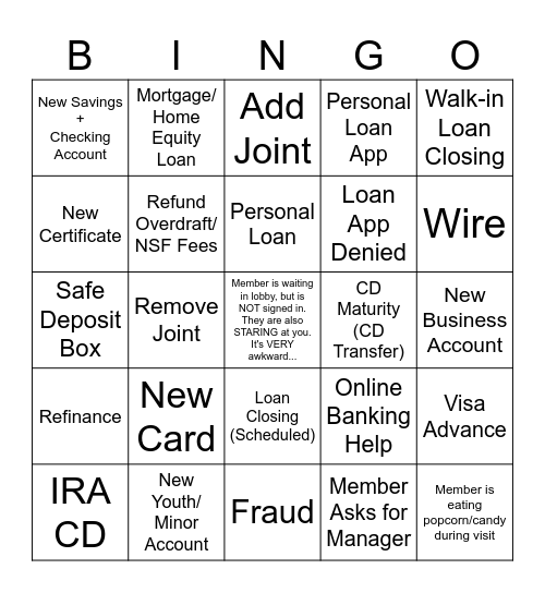 FCCU - FSC Bingo Card