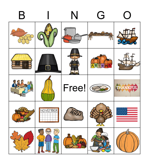 Thanksgiving Bingo Card