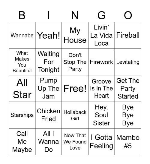 90's & 2000's Bingo Card