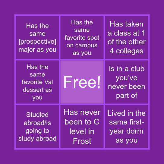 Get to Know Your Fellow Tour Guides! Bingo Card