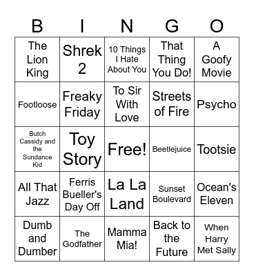 Wedding Reception Playlist BINGO Card