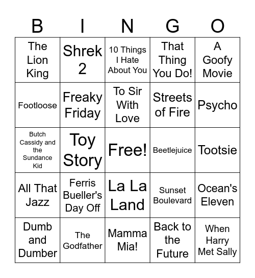 Wedding Reception Playlist BINGO Card