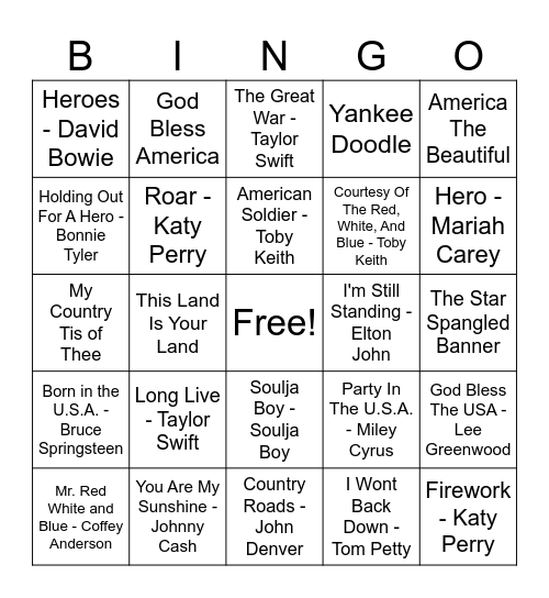 HEROES BINGO Card